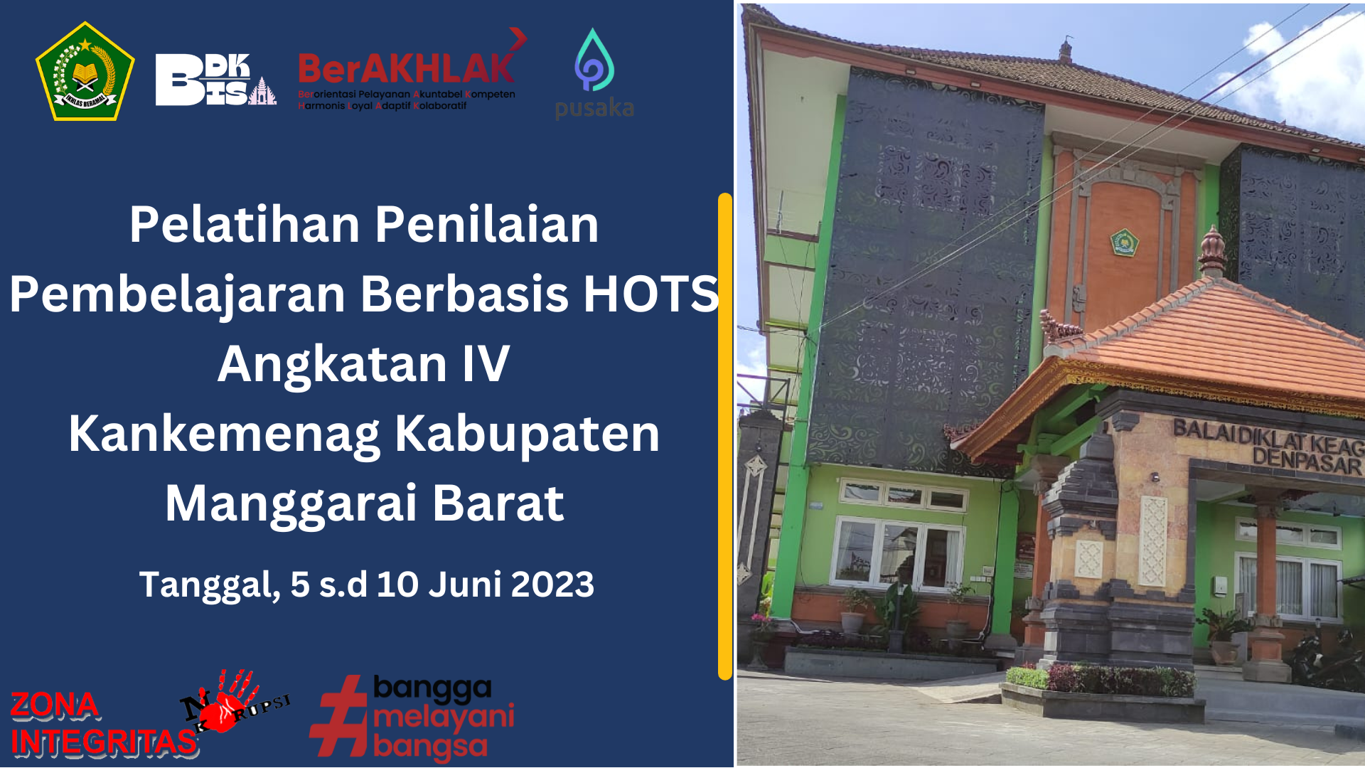 Pelatihan Penilaian Pembelajaran Berbasis HOTS Angkatan IV Kankemenag Kabupaten Manggarai Barat