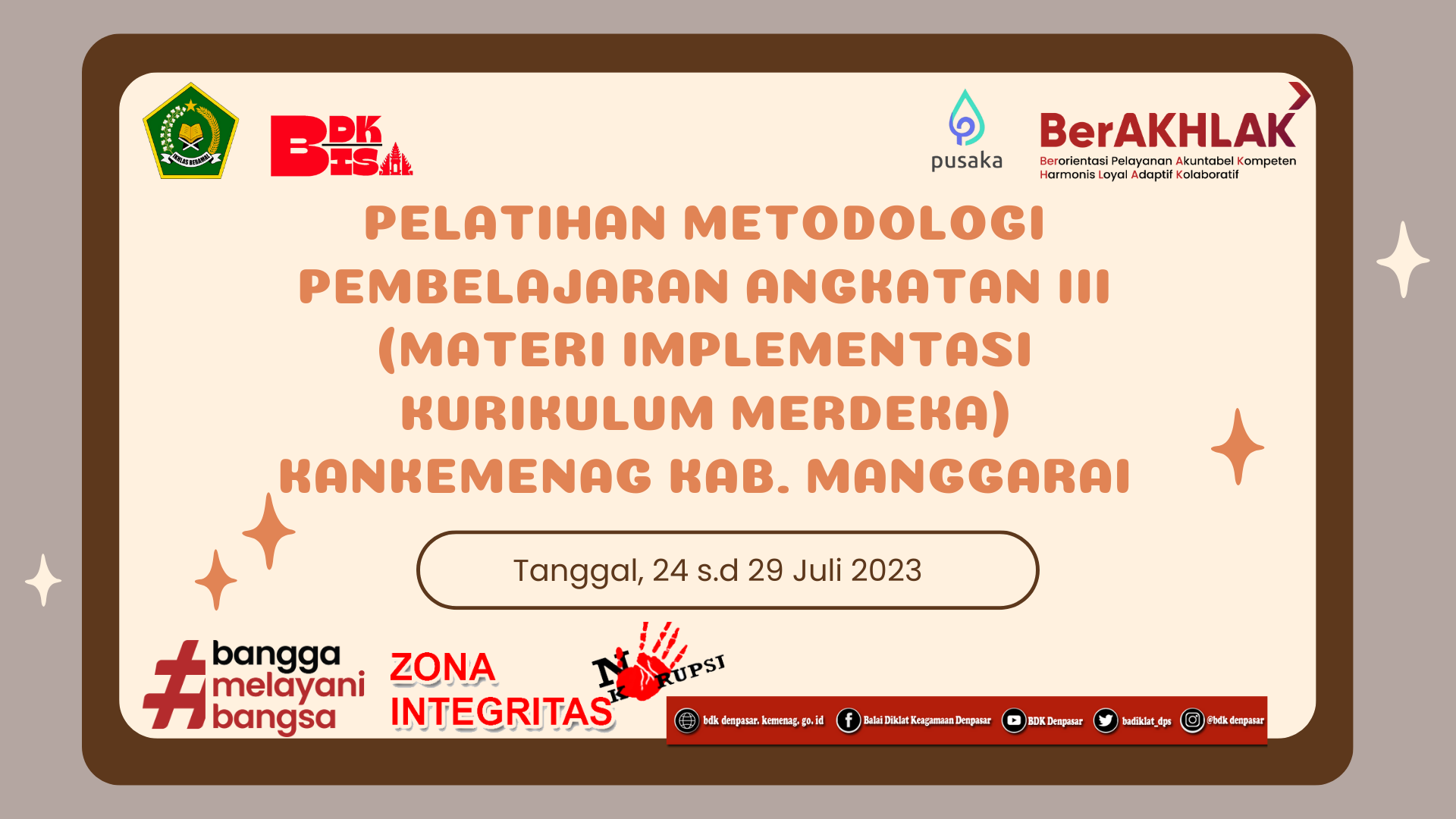 Pelatihan Metodologi Pembelajaran Angkatan III (Materi IKM) Kantor Kementerian Agama Kab. Manggarai