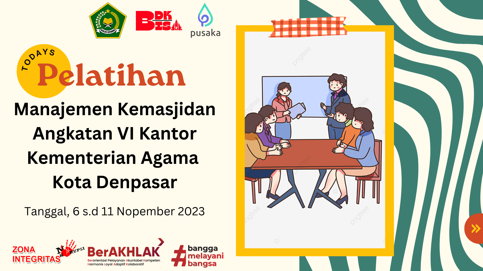 Pelatihan Manajemen Kemasjidan Angkatan VI Kantor Kementerian Agama Kota Denpasar