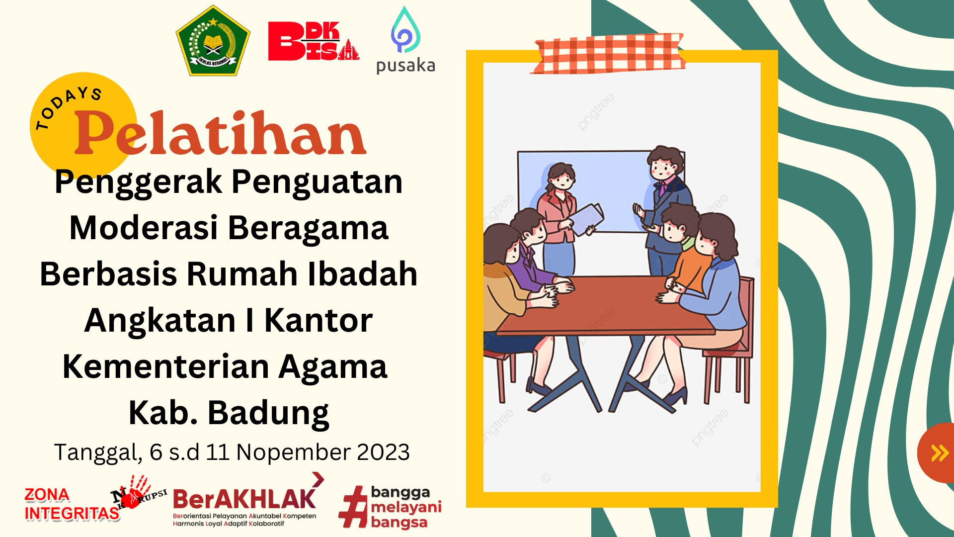 Pelatihan Penggerak Penguatan Moderasi Beragama Berbasis Rumah Ibadah Angkatan I Kantor Kementerian Agama Kabupaten Badung