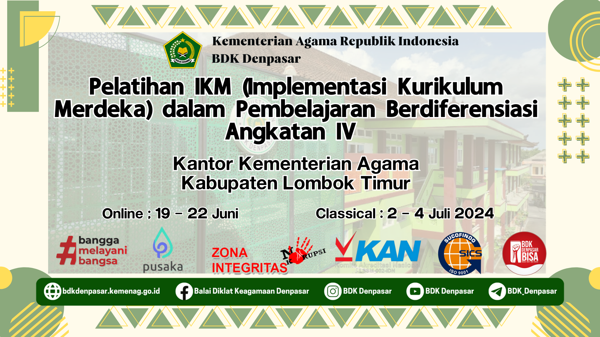 Pelatihan IKM (Implementasi Kurikulum Merdeka) dalam Pembelajaran Berdiferensiasi Angkatan IV Kantor Kementerian Agama Kabupaten Lombok Timur