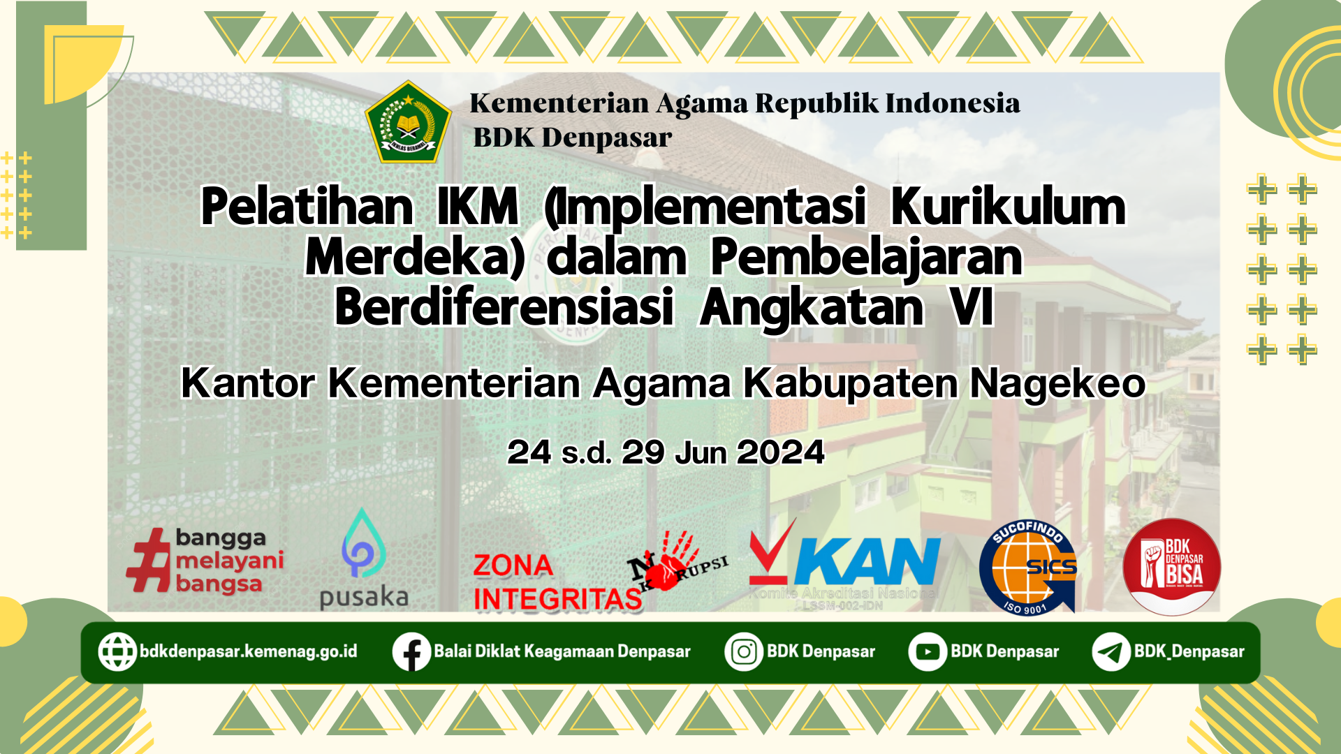 Pelatihan IKM (Implementasi Kurikulum Merdeka) dalam Pembelajaran Berdiferensiasi Angkatan VI Kantor Kementerian Agama Kabupaten Nagekeo