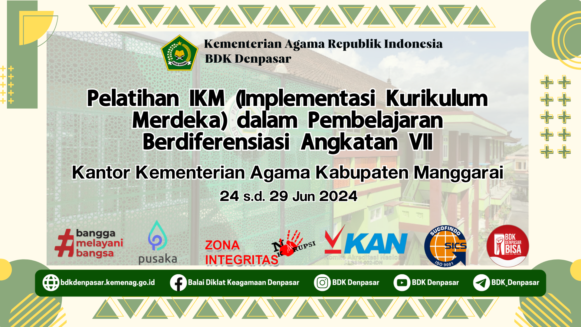 Pelatihan IKM (Implementasi Kurikulum Merdeka) dalam Pembelajaran Berdiferensiasi Angkatan VII Kantor Kementerian Agama Kabupaten Manggarai