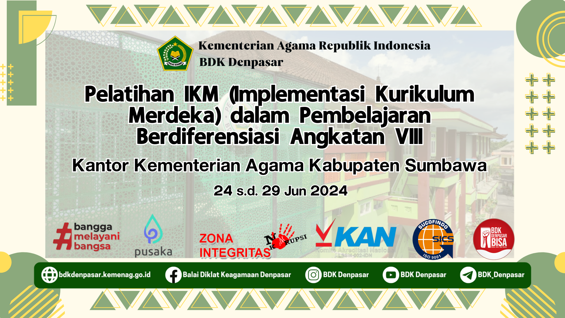 Pelatihan IKM (Implementasi Kurikulum Merdeka) dalam Pembelajaran Berdiferensiasi Angkatan VIII Kantor Kementerian Agama Kabupaten Sumbawa