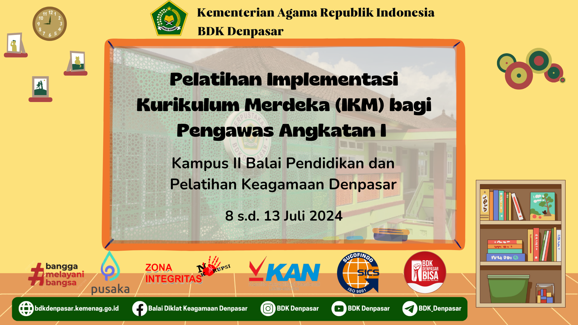 Pelatihan Implementasi Kurikulum Merdeka (IKM) bagi Pengawas Angkatan I Kampus II Balai Pendidikan dan Pelatihan Keagamaan Denpasar