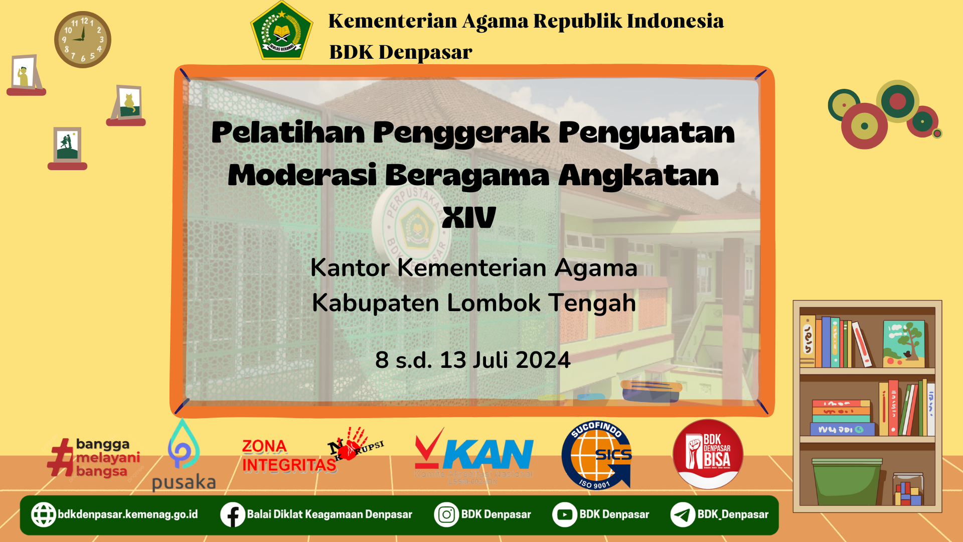 Pelatihan Penggerak Penguatan Moderasi Beragama Angkatan XIV Kantor Kementerian Agama Kabupaten Lombok Tengah