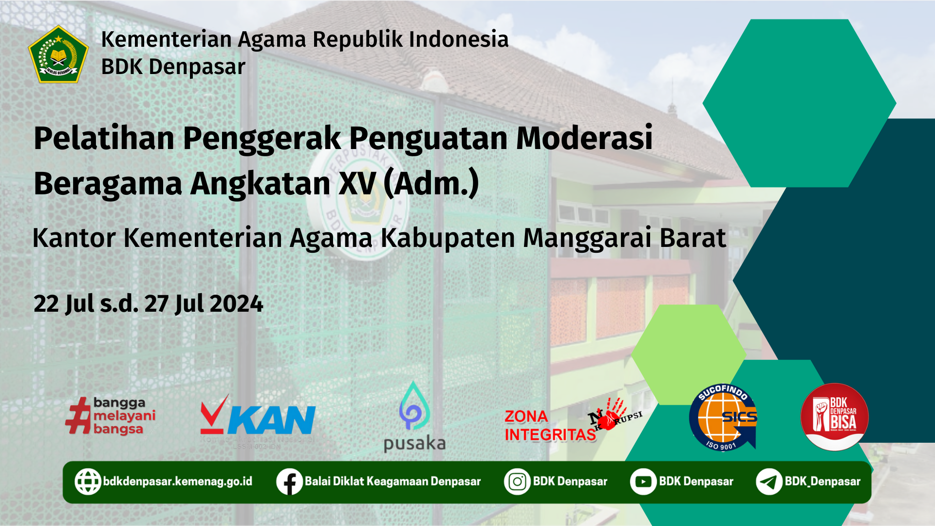 Pelatihan Penggerak Penguatan Moderasi Beragama Angkatan XV (Adm.) Kantor Kementerian Agama Kabupaten Manggarai Barat