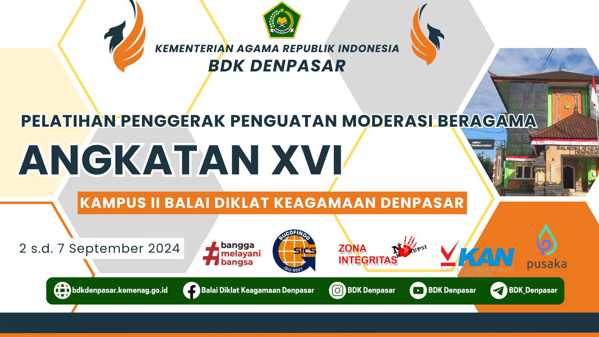 Pelatihan Penggerak Penguatan Moderasi Beragama Angkatan XVII Kampus II Balai Diklat Keagamaan Denpasar